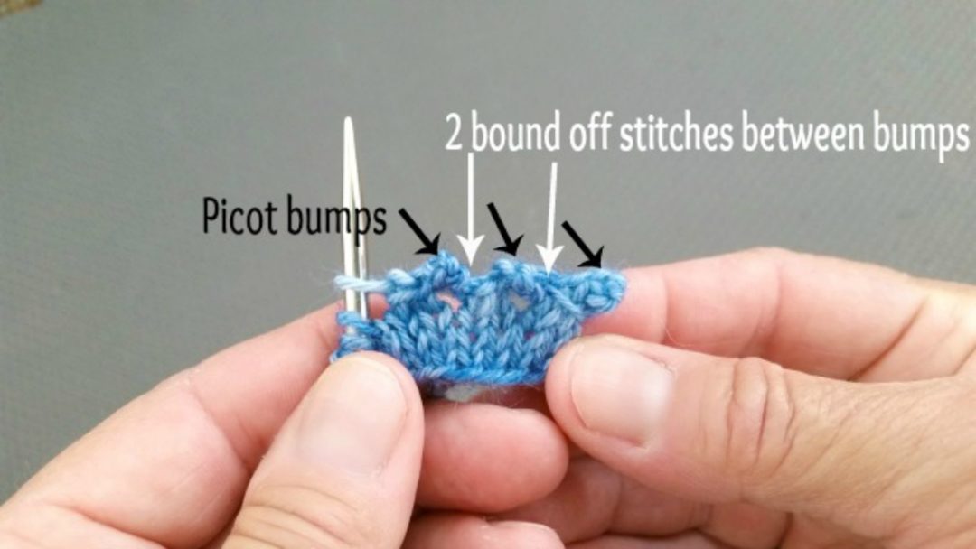 Knitting Tutorial How to work a Picot Bind Off Rolling E Ranch