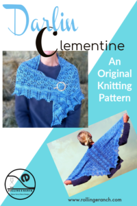 Darlin Clementine Shawl Pattern is a pretty and easy knit with a simple lace pattern and a stunning picot edging